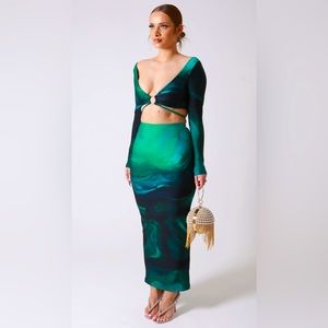 Olina Long Two Piece Co-Ord - Turquenite